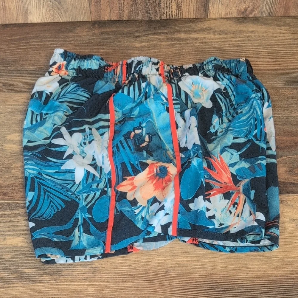 Xersion Athletic Stretch Elastic Waist Floral Running Lined Shorts S        523A